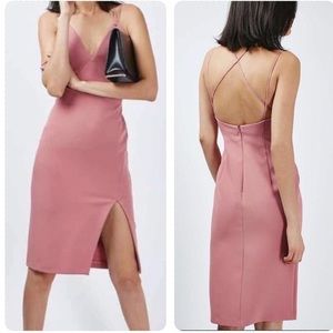 TopShop Eyelet Mauve Midi Dress Size 6